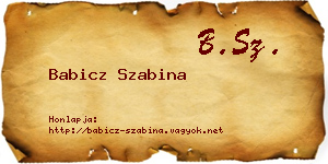 Babicz Szabina névjegykártya